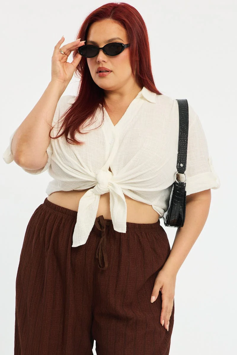 White Relaxed Shirt Short Sleeve