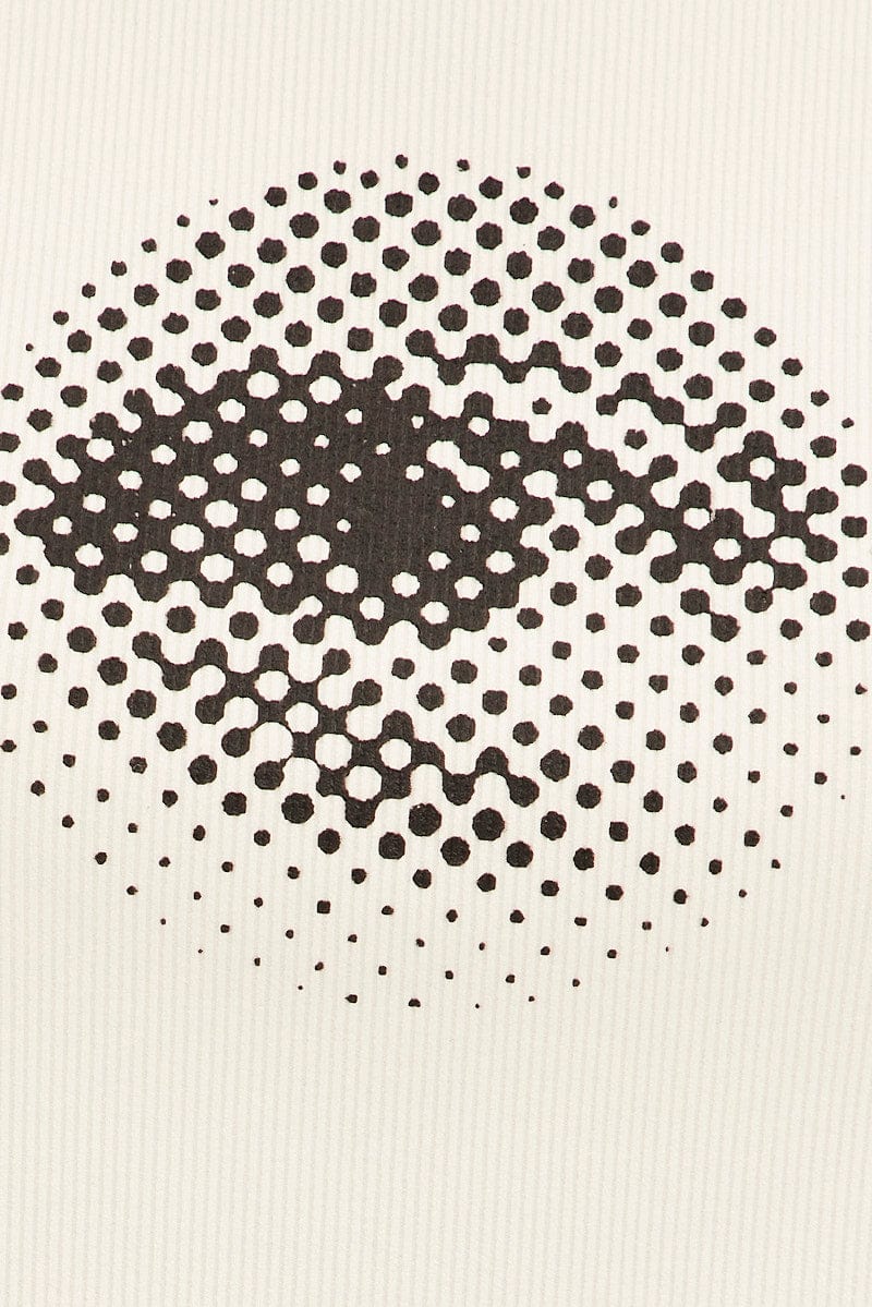 White Rib Tank Racer Back Eye Print - Image 6