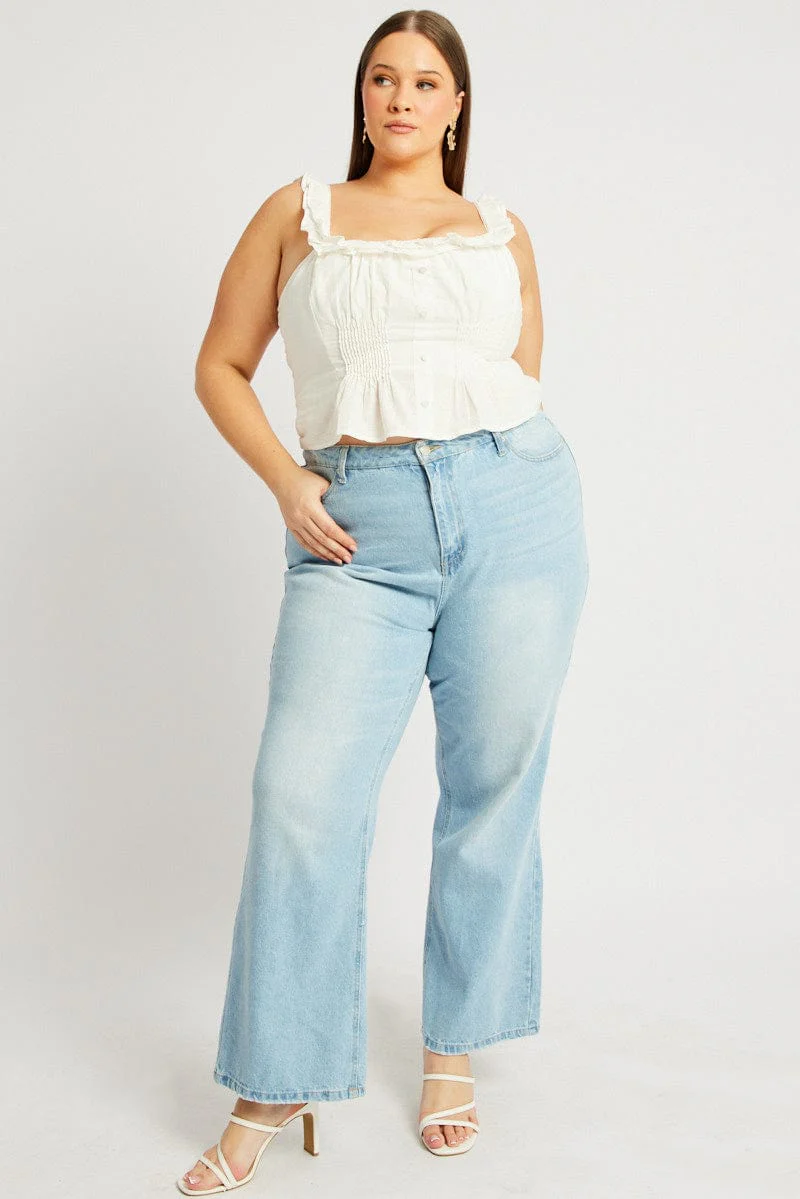 White Ruffle Top Sleeveless - Image 3