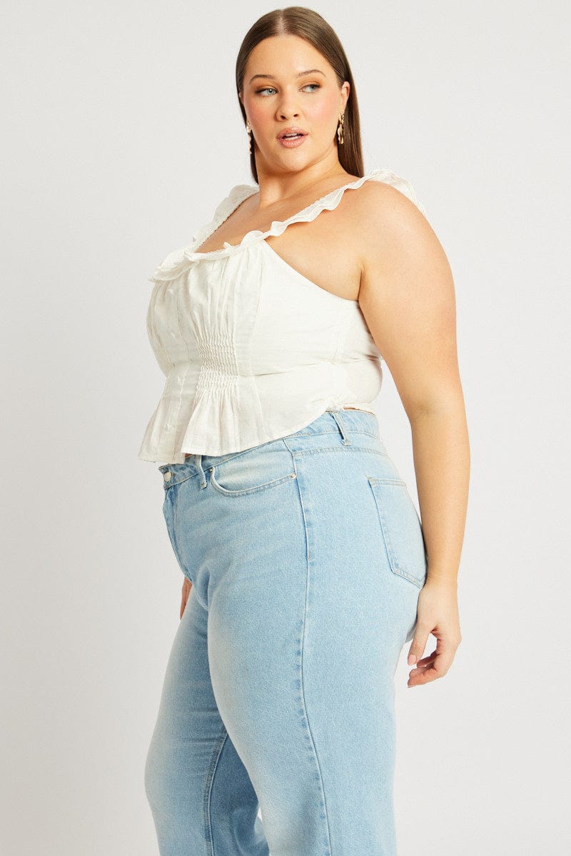 White Ruffle Top Sleeveless - Image 4