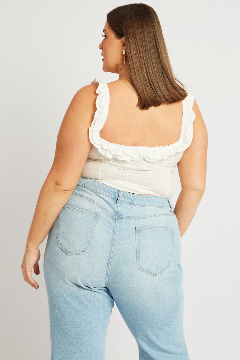 White Ruffle Top Sleeveless - Image 5