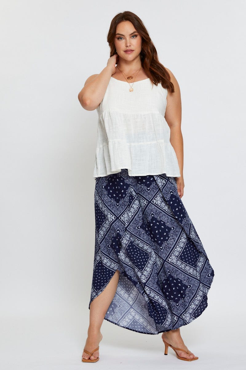 White Shell Top Sleeveless Tie Back Tie - Image 2