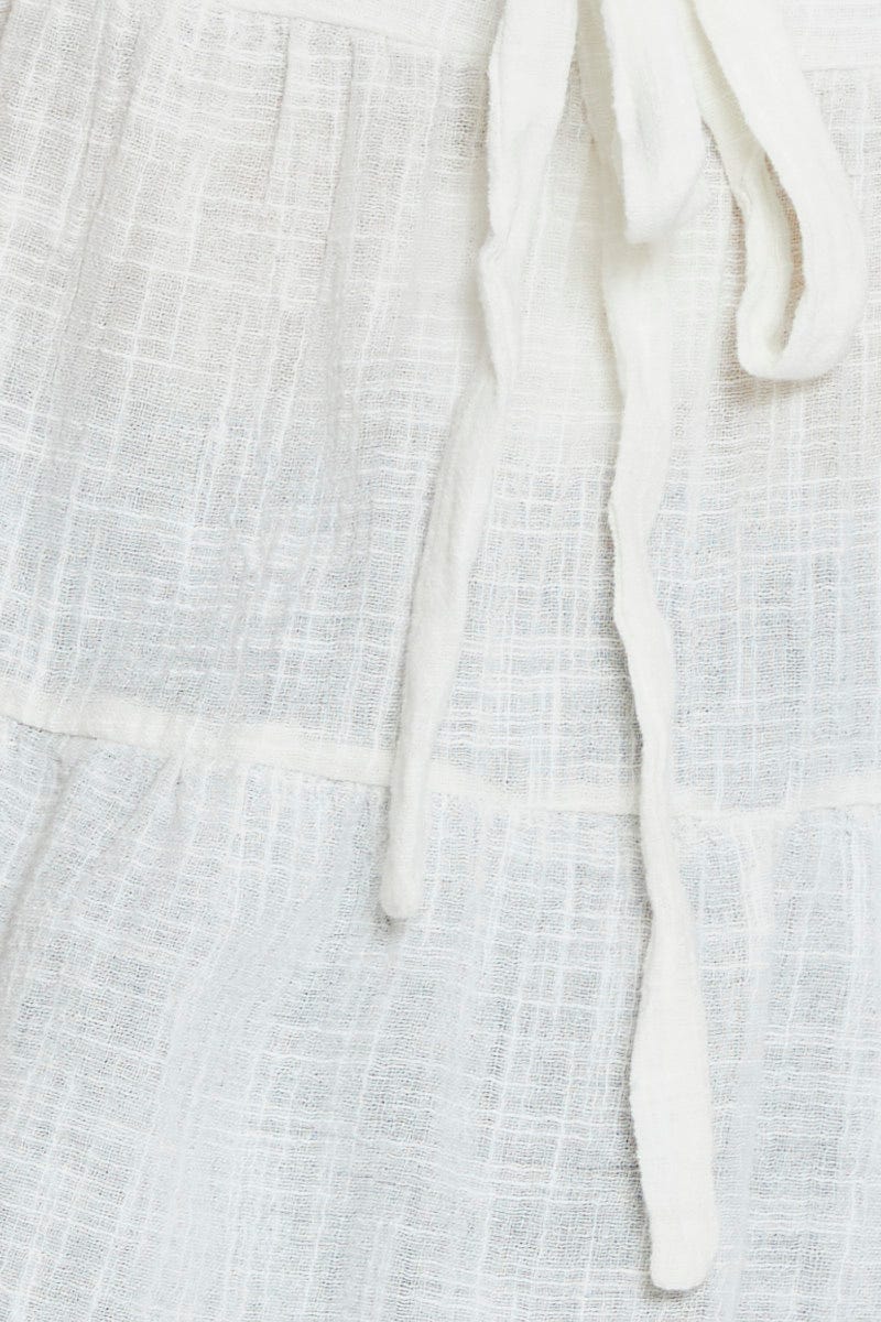 White Shell Top Sleeveless Tie Back Tie - Image 6