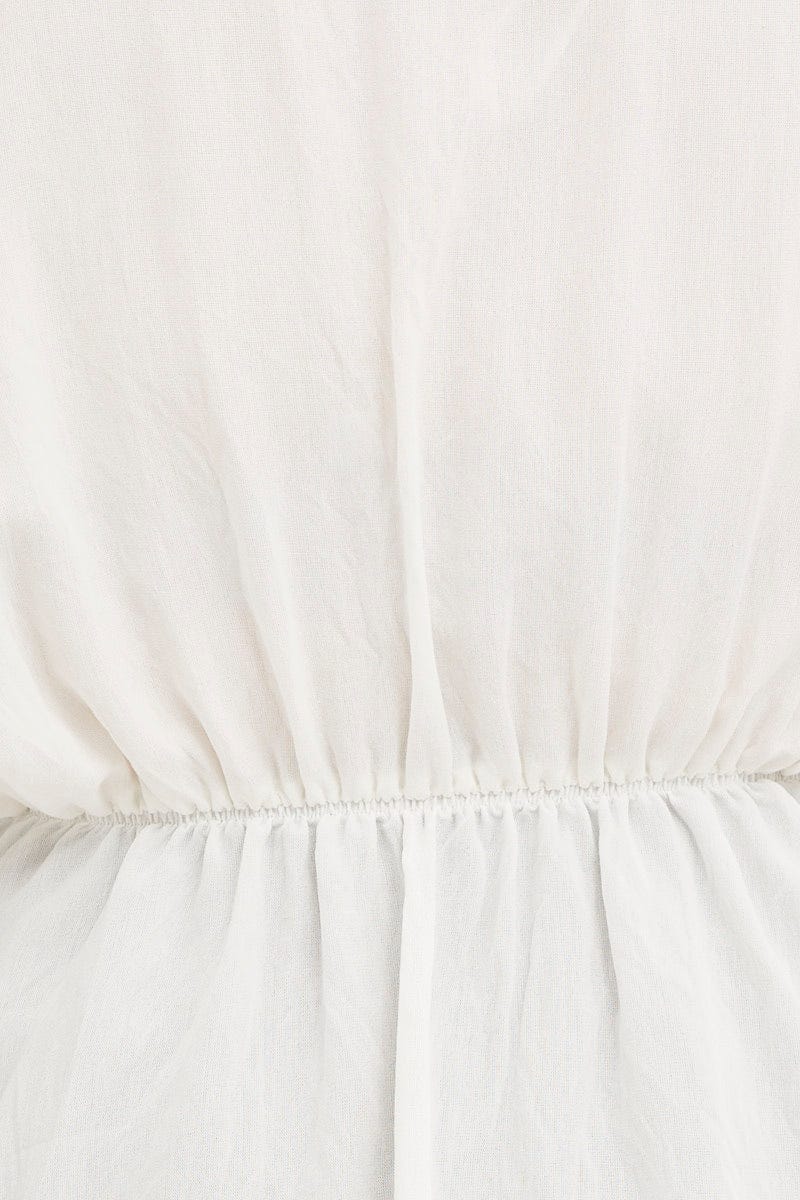 White Shirt Short Sleeve Tie Front - Image 6