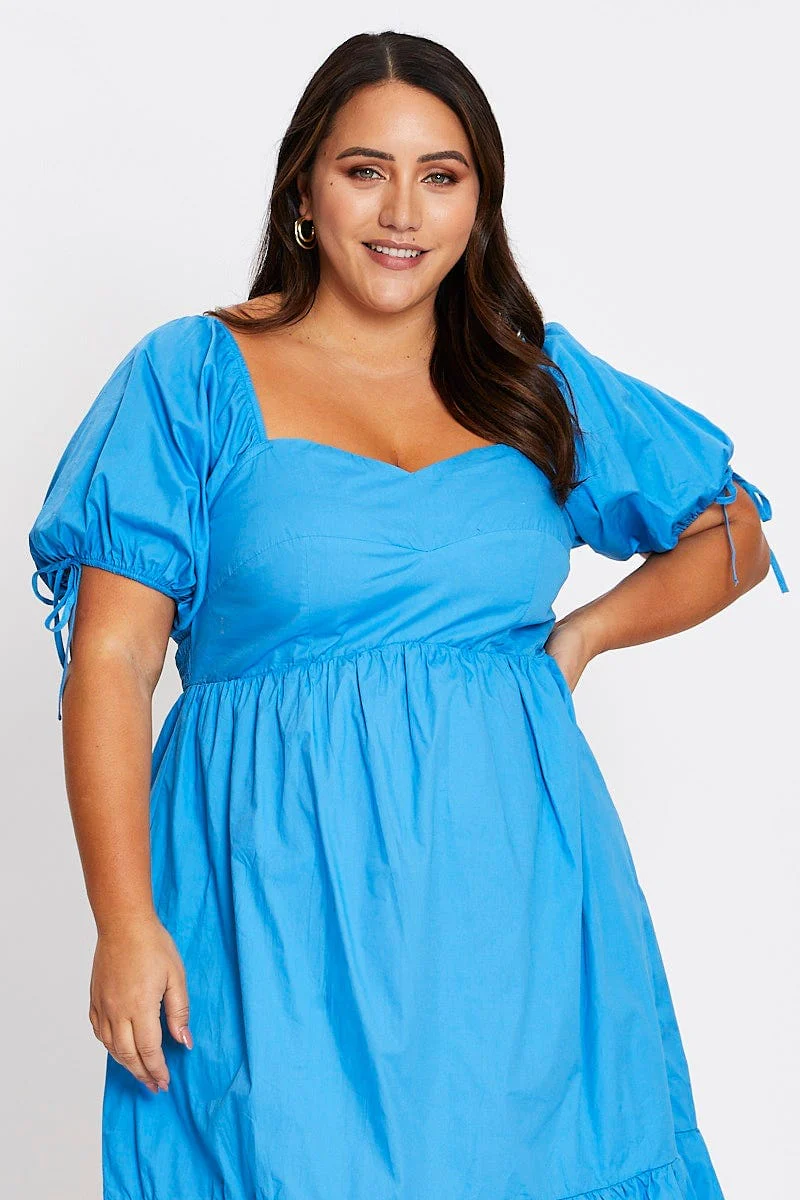 White Short Puff Sleeve Bust Detail Dress - Image 4