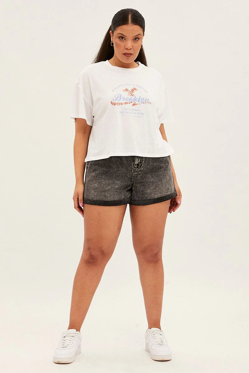 White Short Sleeve Brooklyn T-shirt - Image 2