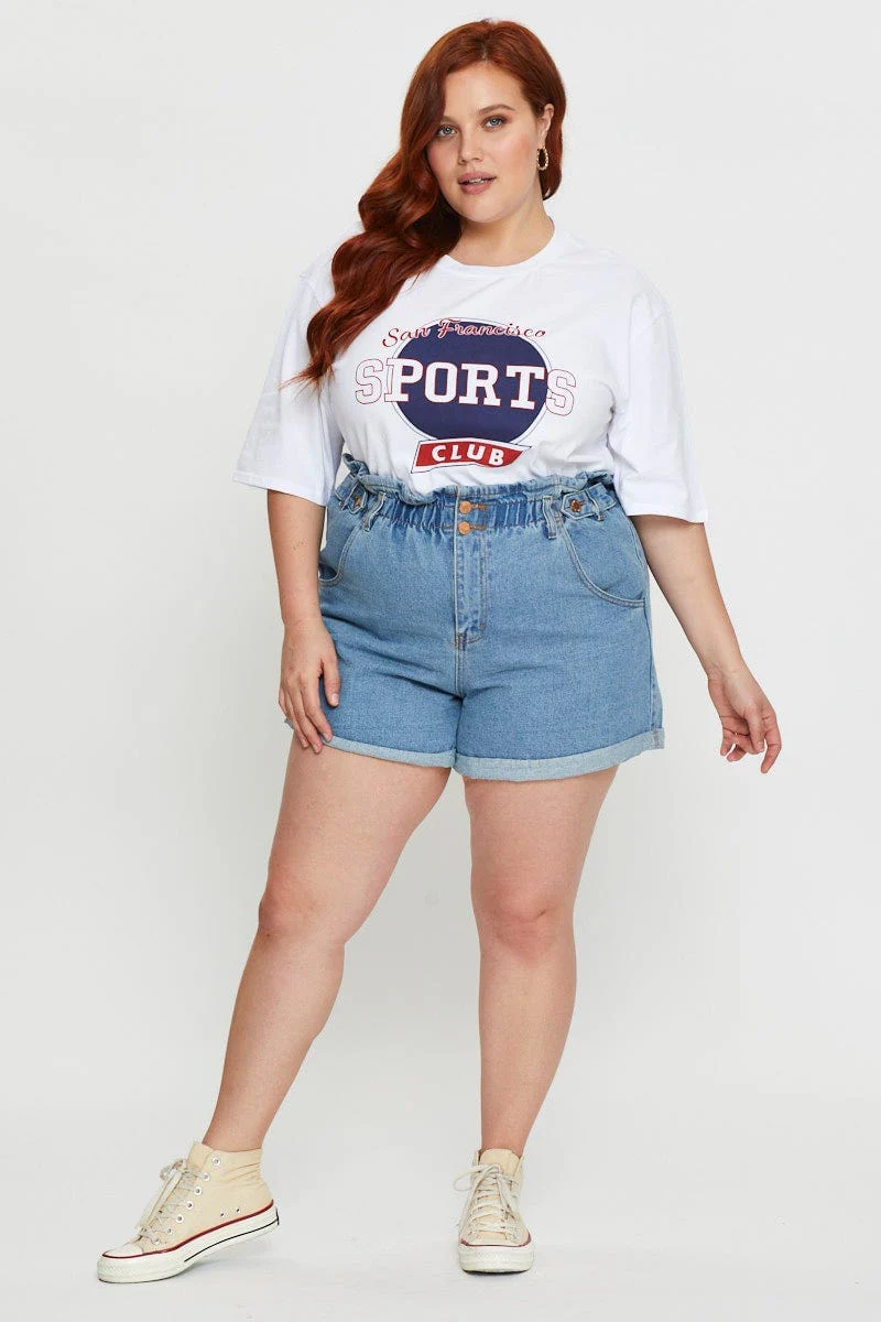 White Short Sleeve Jersey Crew Neck - Image 2