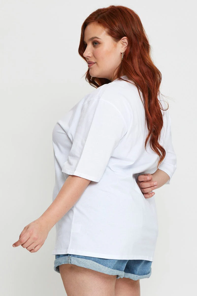 White Short Sleeve Jersey Crew Neck - Image 3