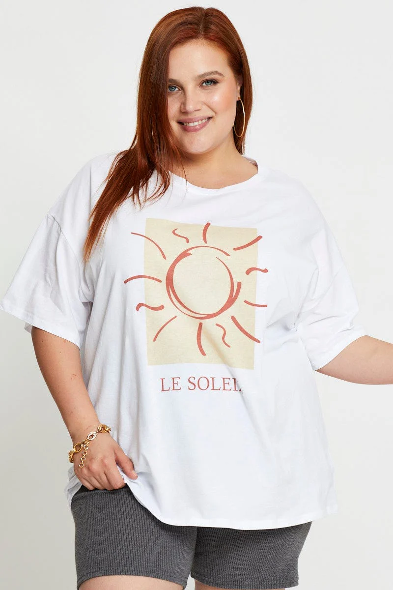 White Short Sleeve Jersey Crew Neck
