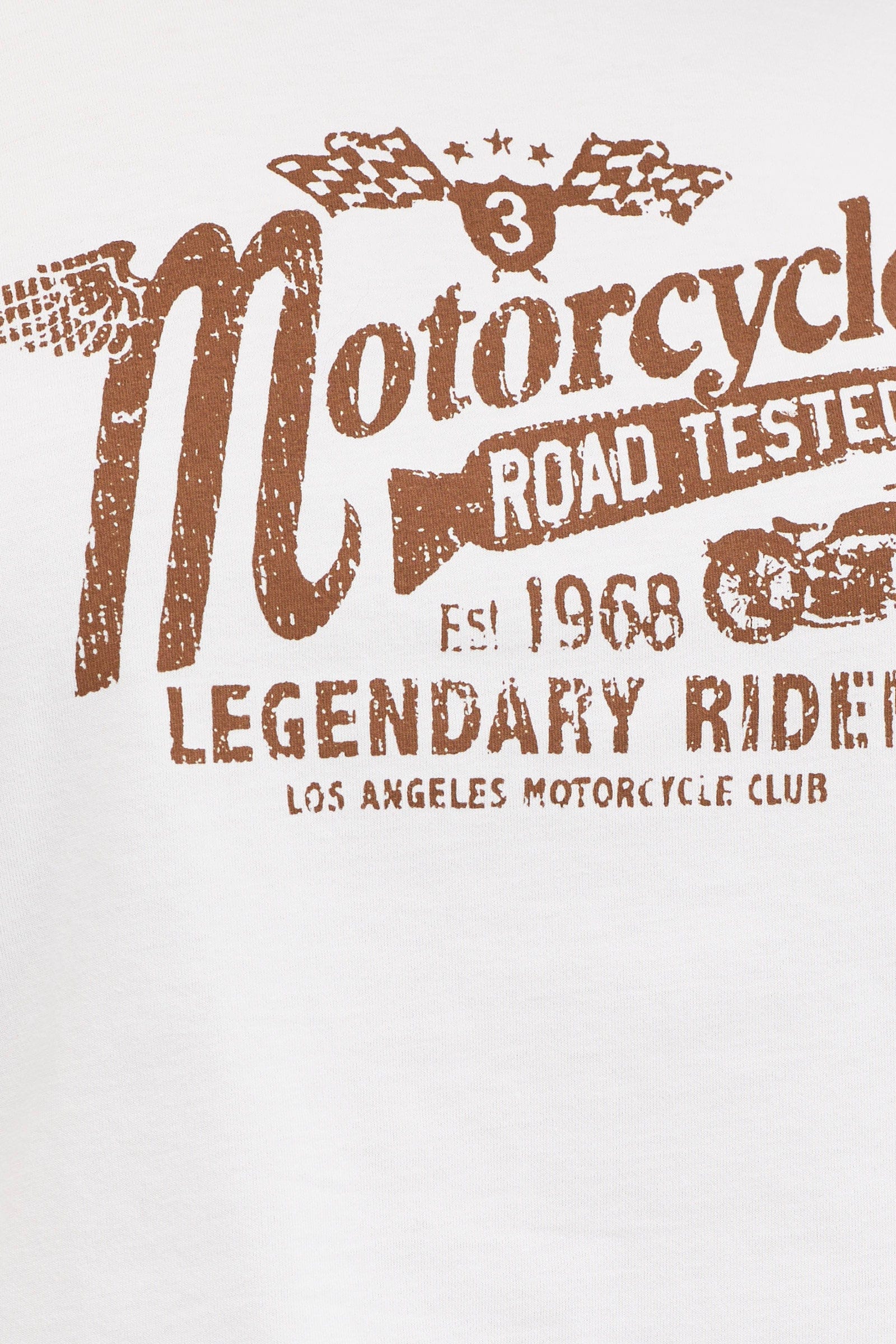 White Short Sleeve Motorcycle Semi Crop Printed T-shirt - Image 6