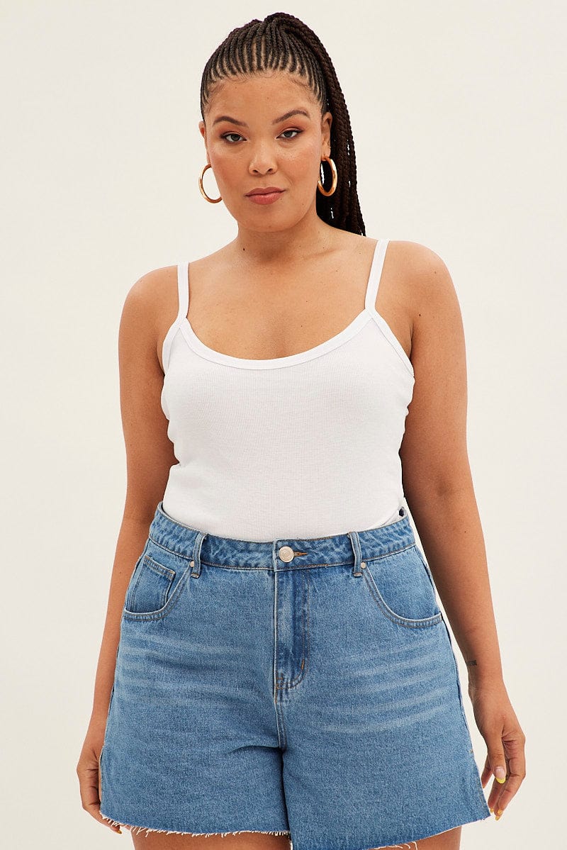 White Singlet Top Scoop Neck - Image 3