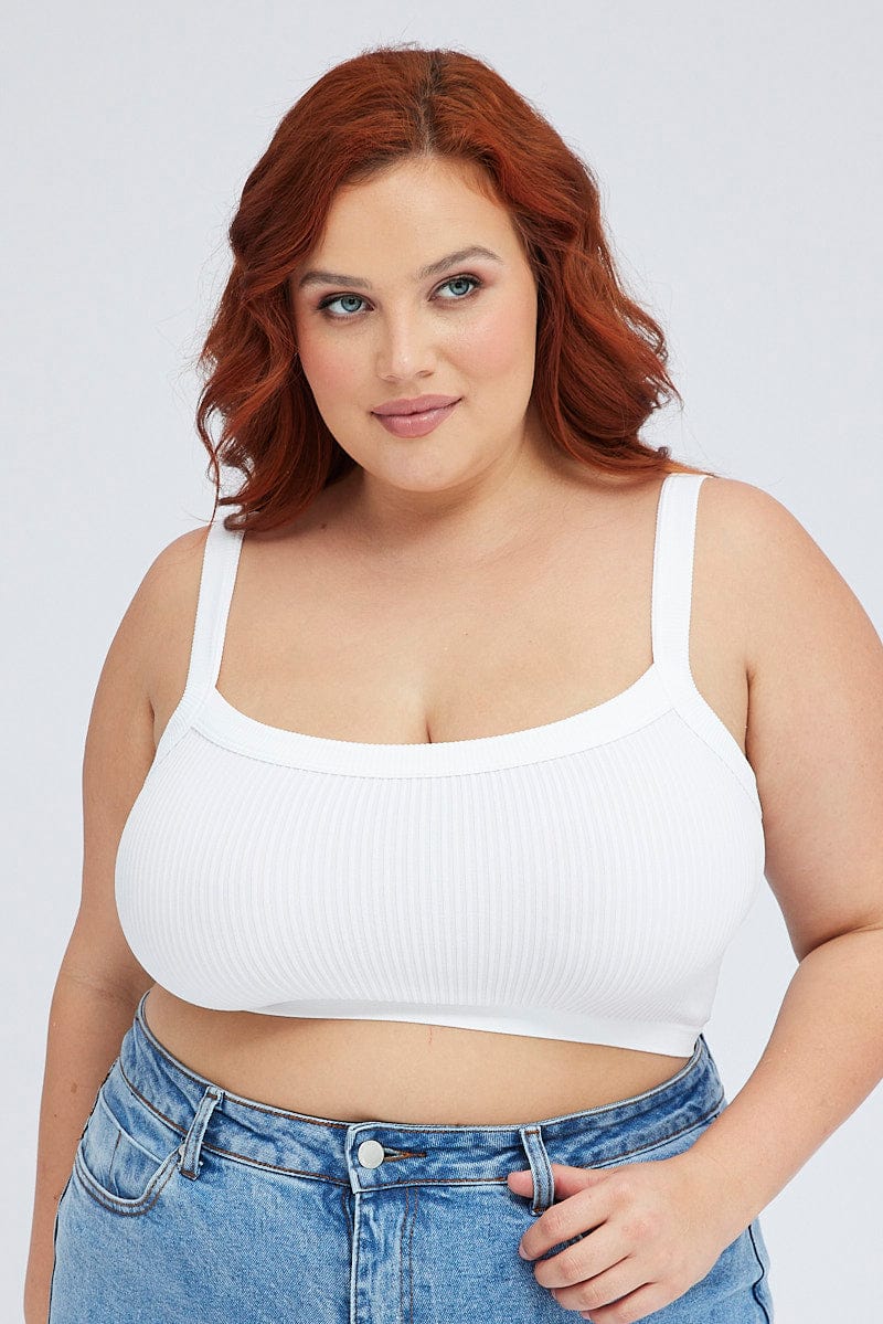 White Singlet Top Seamless - Image 3
