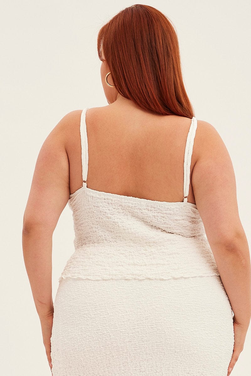 White Singlet Top V-neck - Image 5