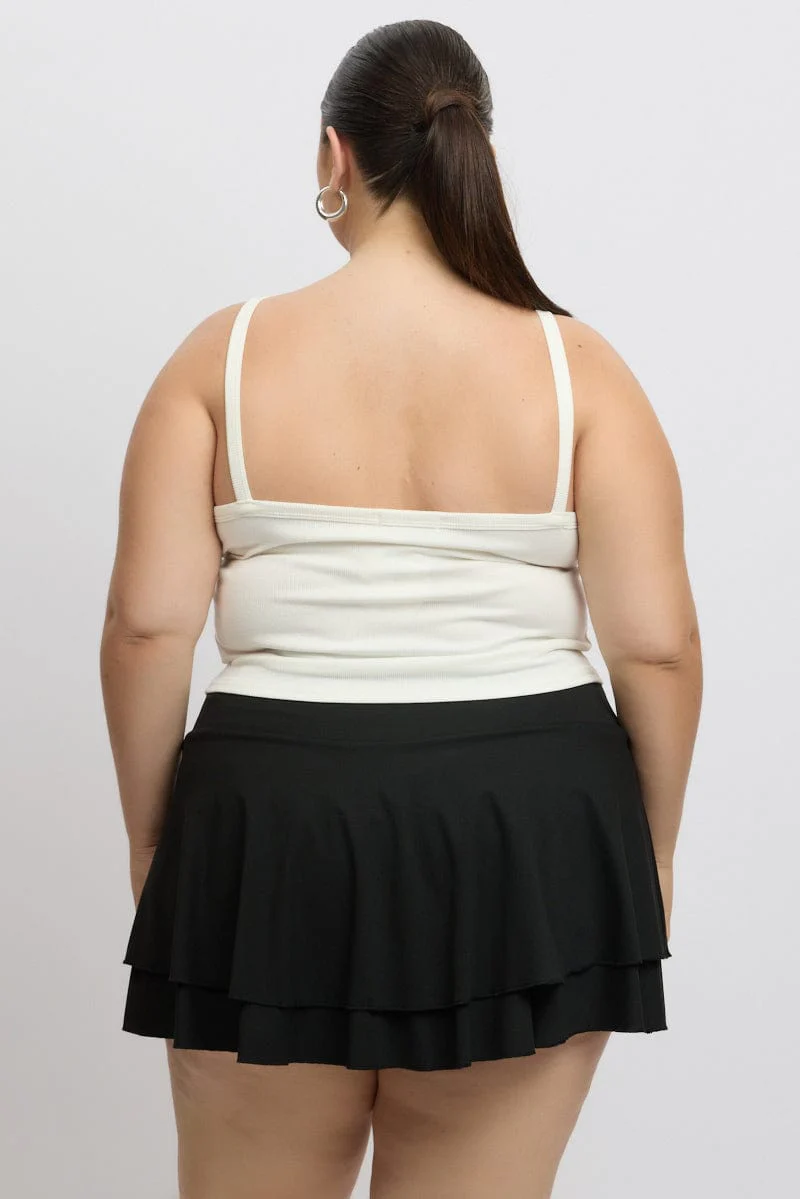White Singlet Top V Neck Supersoft - Image 5