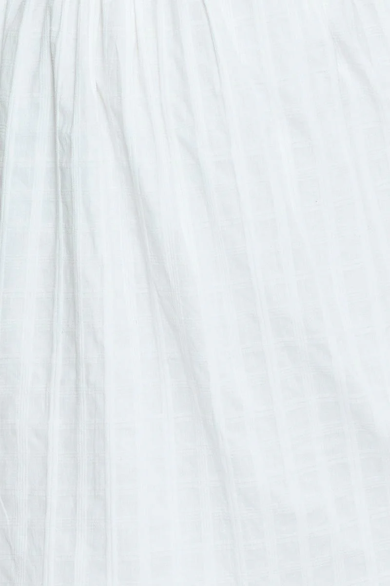 White Skater Dress Round Neck Short Sleeve - Image 6