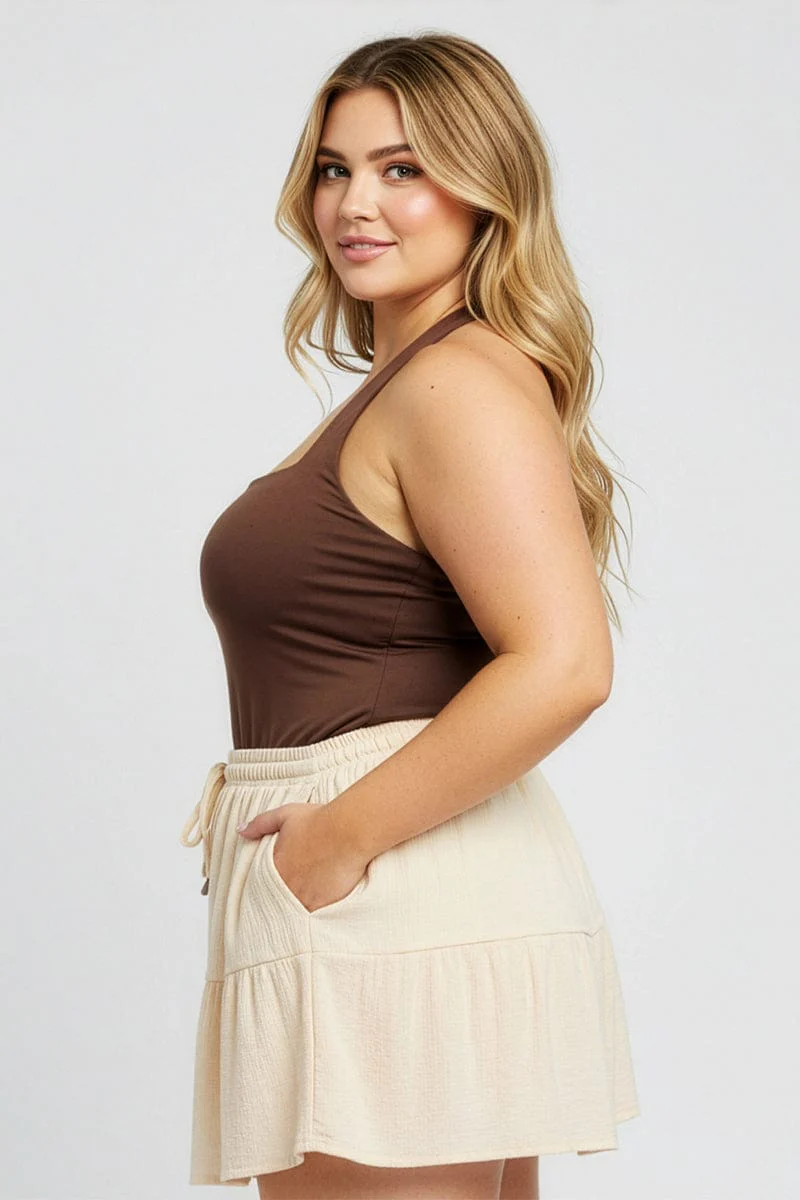 White Skorts Elastic Waist - Image 2