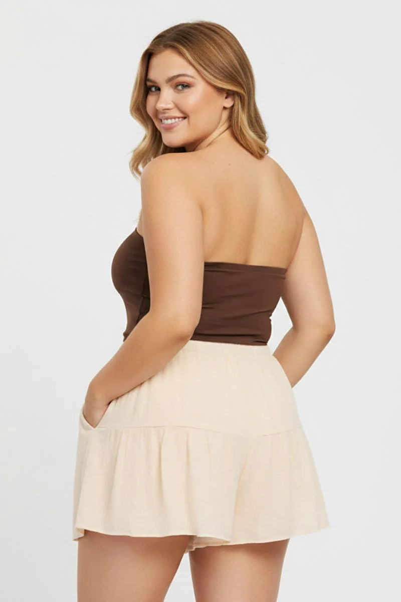 White Skorts Elastic Waist - Image 3