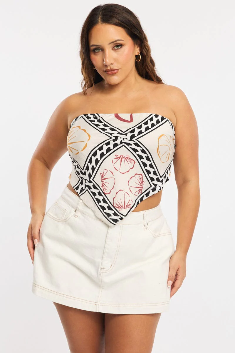 White Skorts Skirt High Rise - Image 2