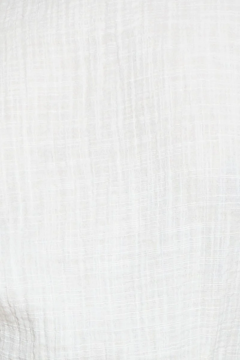 White Sleeveless Top Tie Back Linen Blend - Image 6