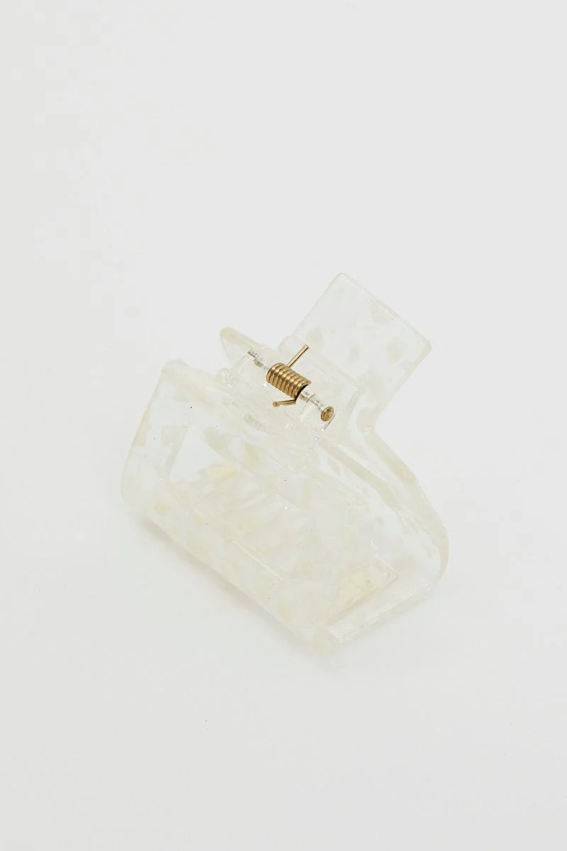 White Square Claw Clip - Image 2