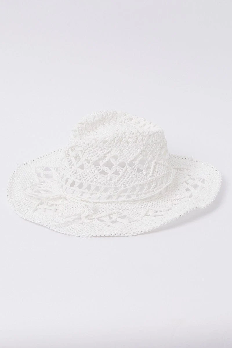 White Straw Cowboy Hat