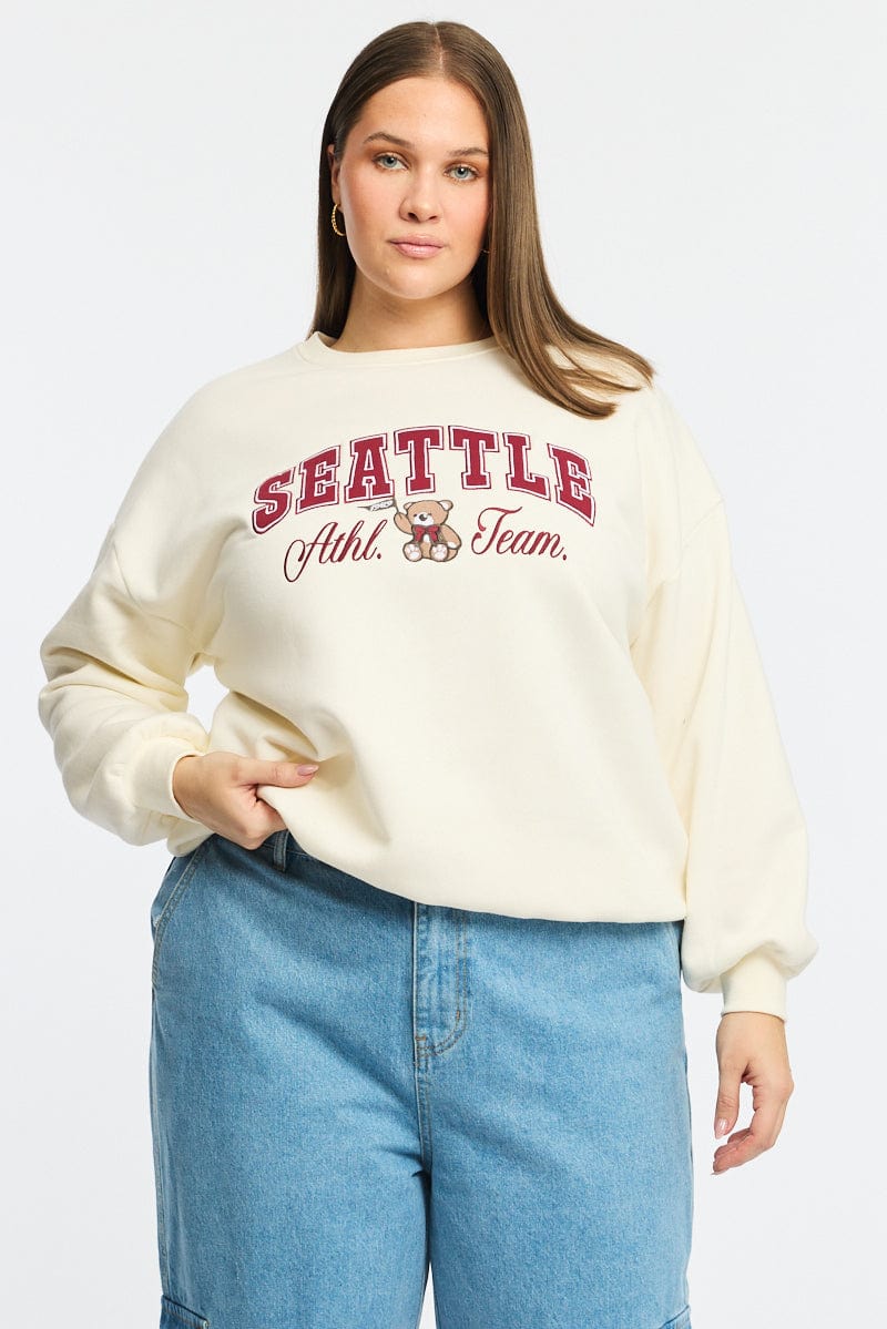 White Sweatshirt Long Sleeve