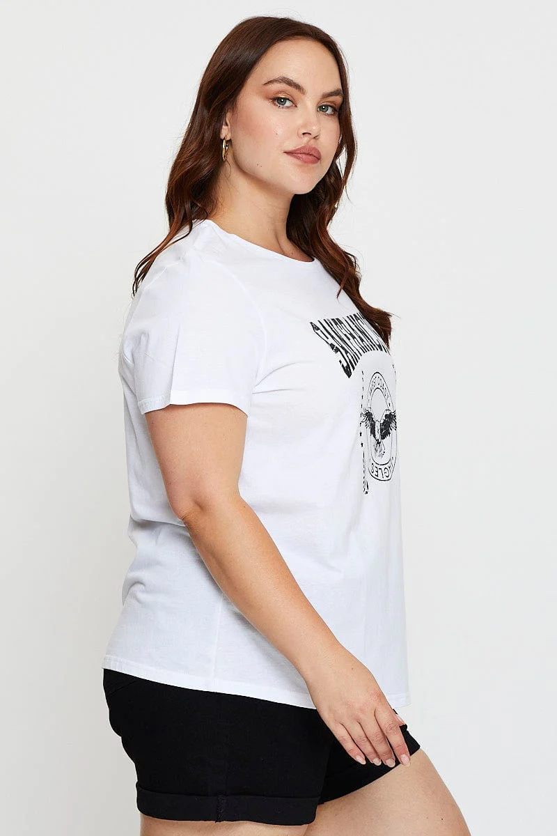 White T-shirt Crew Neck Short Sleeve - Image 4