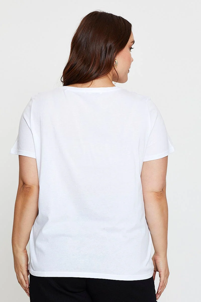 White T-shirt Crew Neck Short Sleeve - Image 5