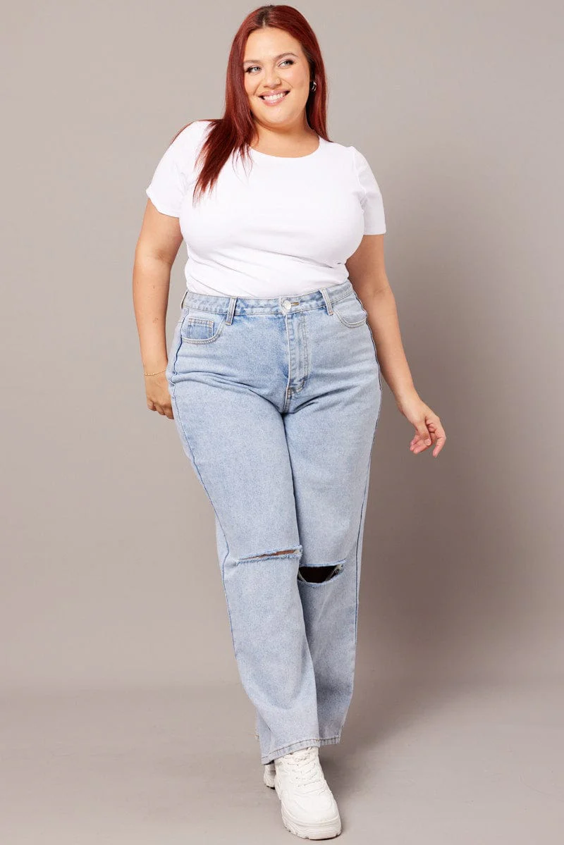 White T-shirt Short Sleeve Crew Neck - Image 2