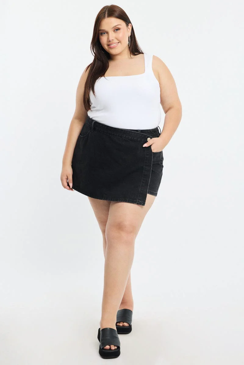 White Tank Top Scoop Neck - Image 2