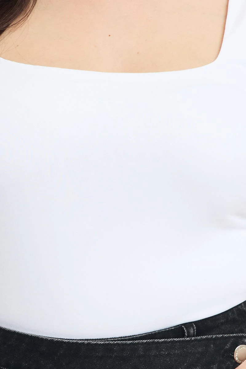 White Tank Top Scoop Neck - Image 5