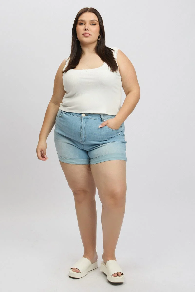White Tank Top Sleeveless - Image 2