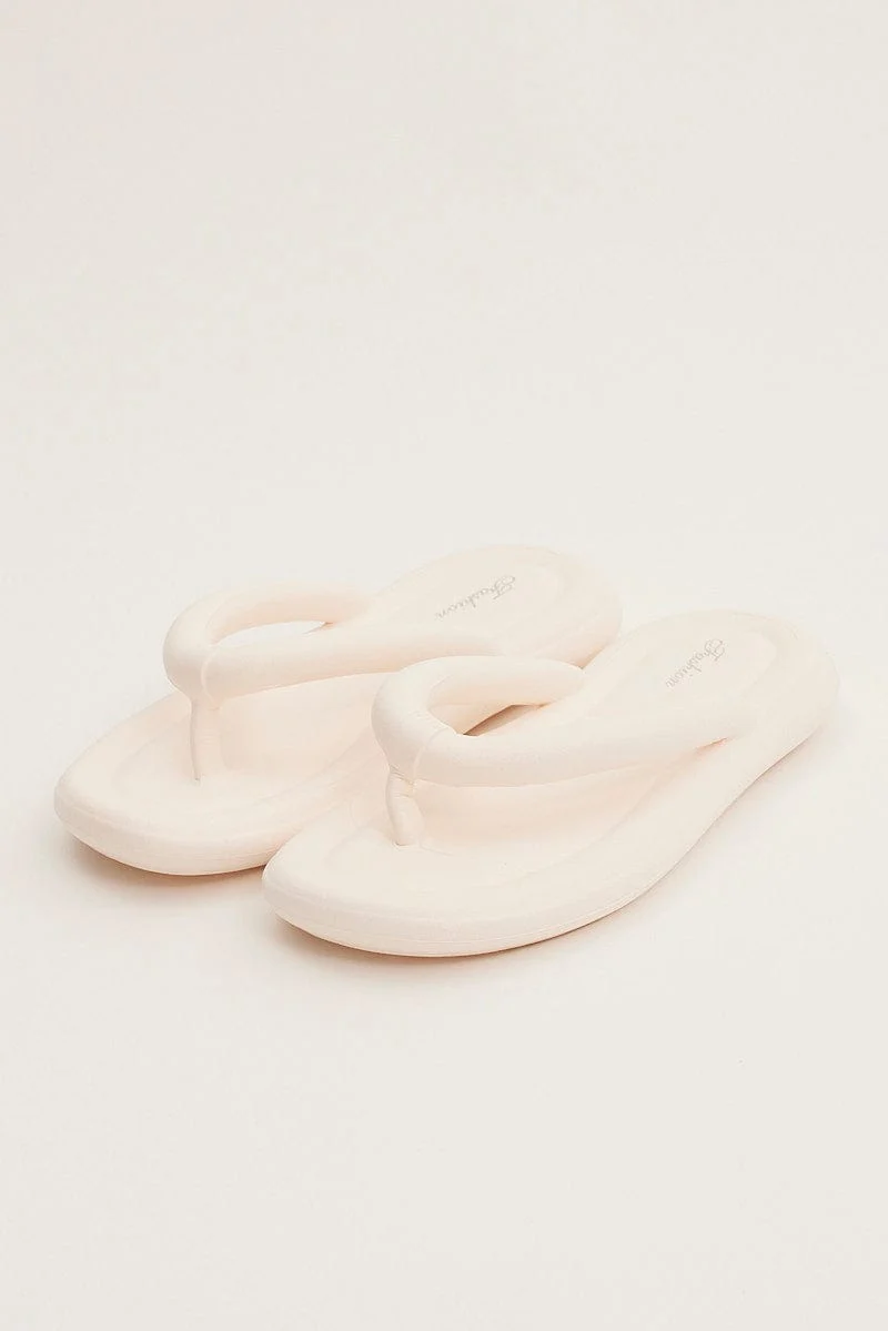 White Toe Post Slippers