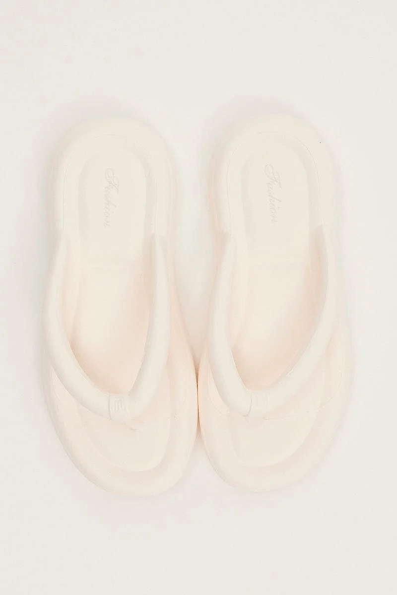 White Toe Post Slippers - Image 2
