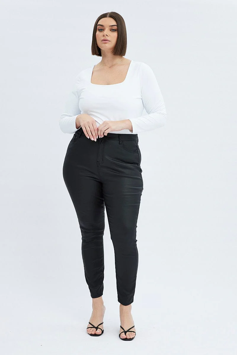 White Top Long Sleeve Square Neck - Image 2