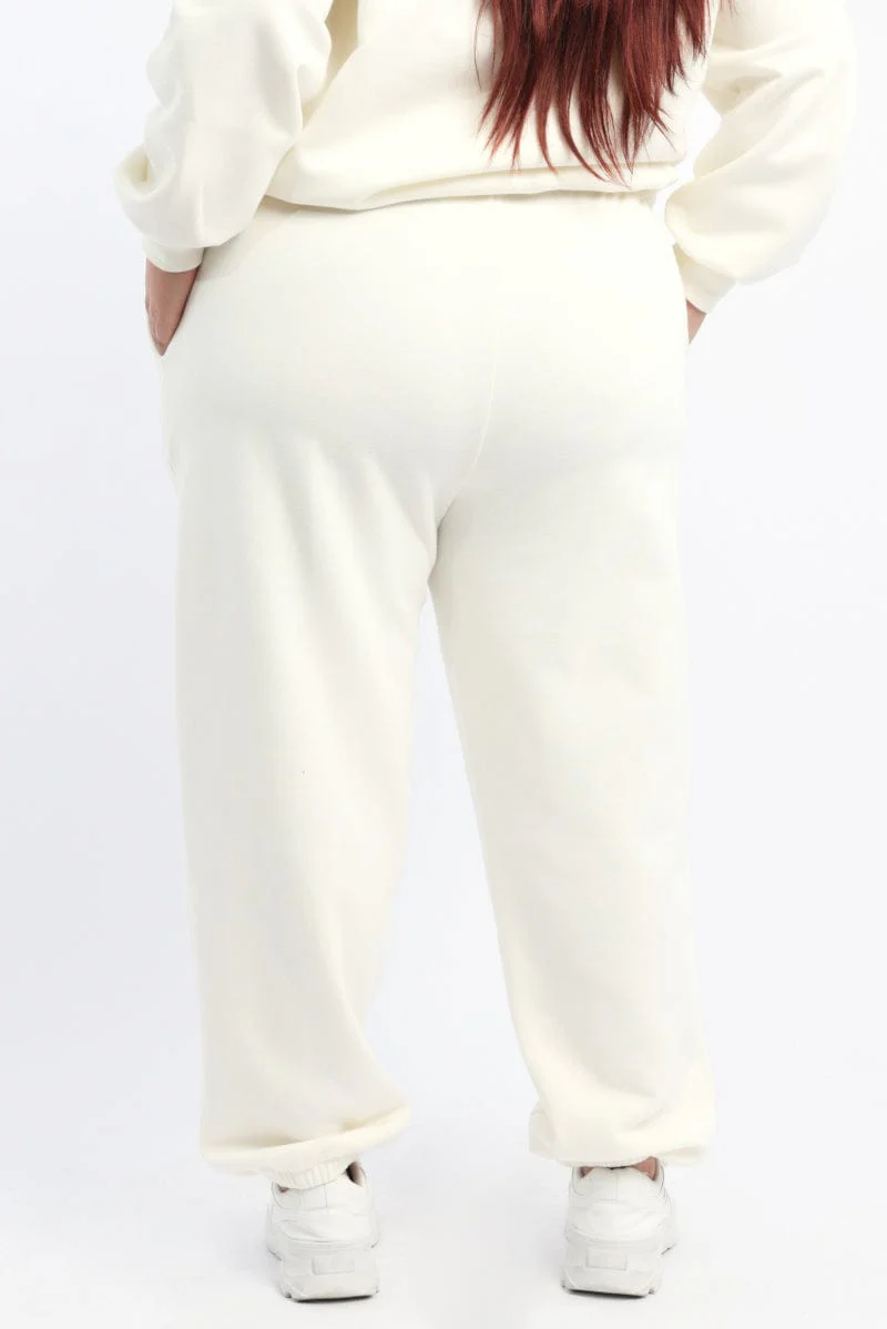 White Track Pants High Rise - Image 4