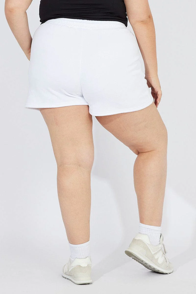 White Track Shorts High Waist - Image 4