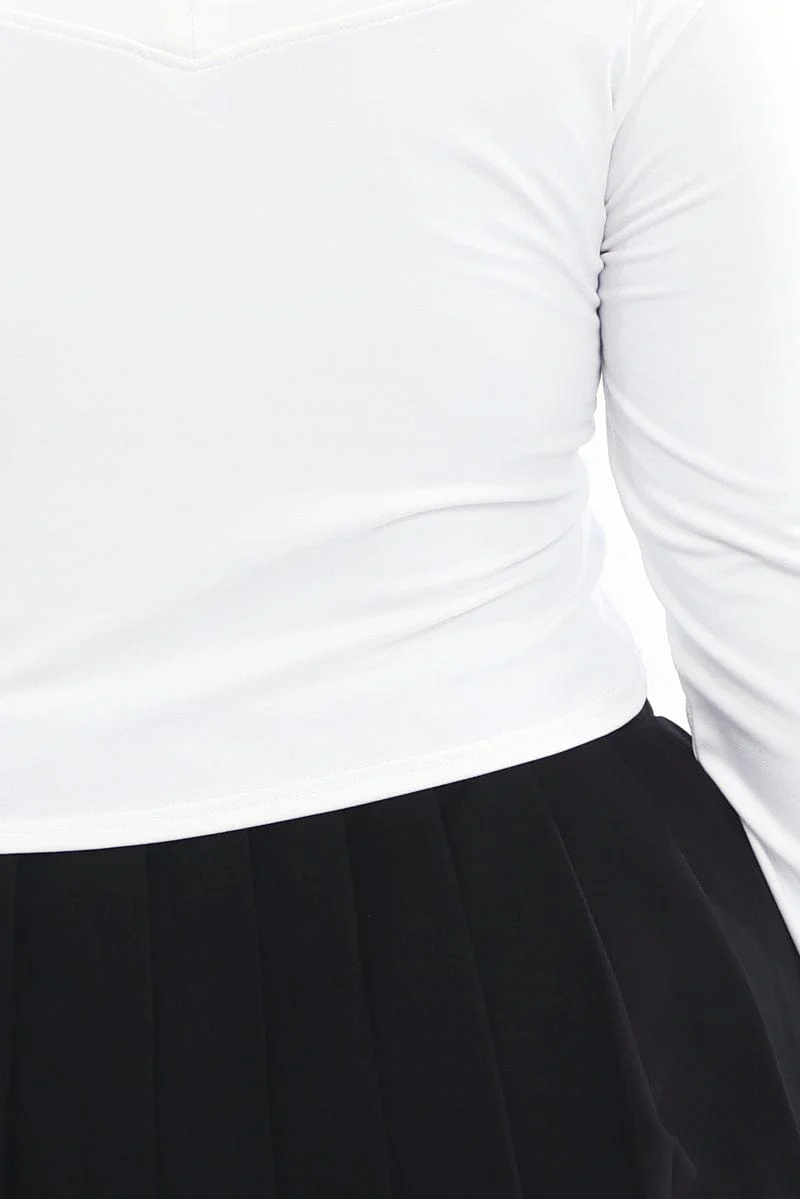 White V Neck Long Sleeve Supersoft - Image 6