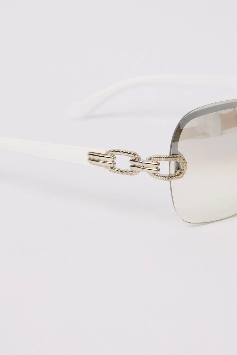 White Visor Sunglasses - Image 2