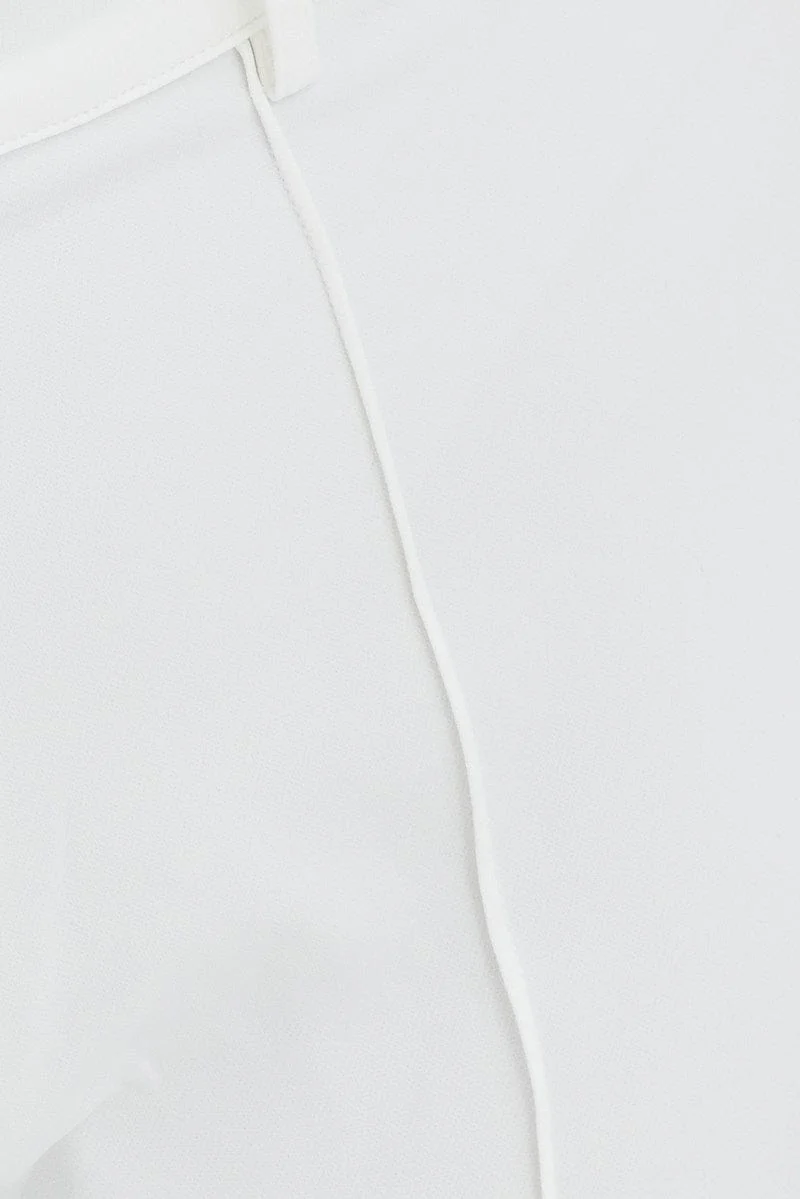 White Wide Pants Waist Seam - Image 6
