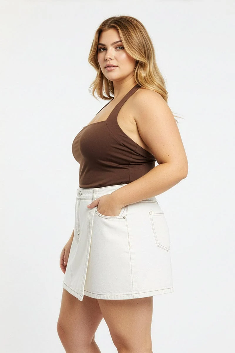 White Wrap Skorts High Rise - Image 2