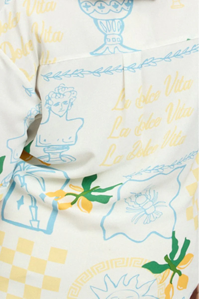 Yellow Abstract Relaxed Shirt Short Sleeve - Image 6