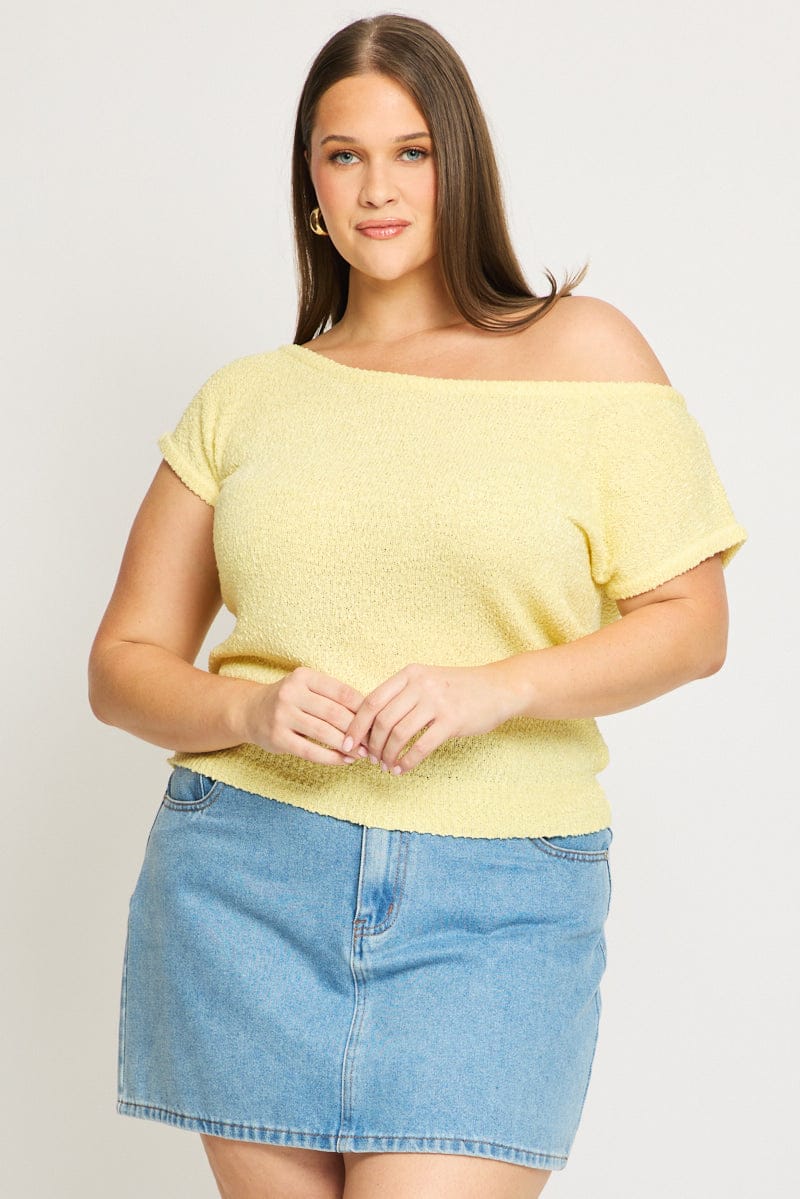 Yellow Asymmetrical Knit Top