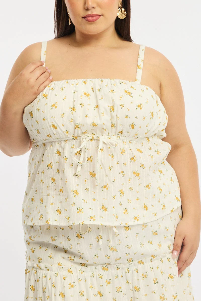 Yellow Floral Floral Cami Top - Image 5