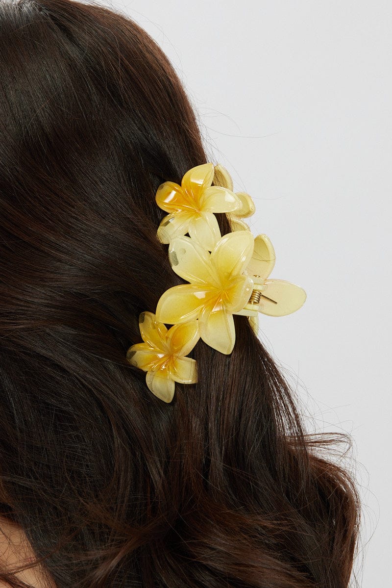 Yellow Flower Claw Clip