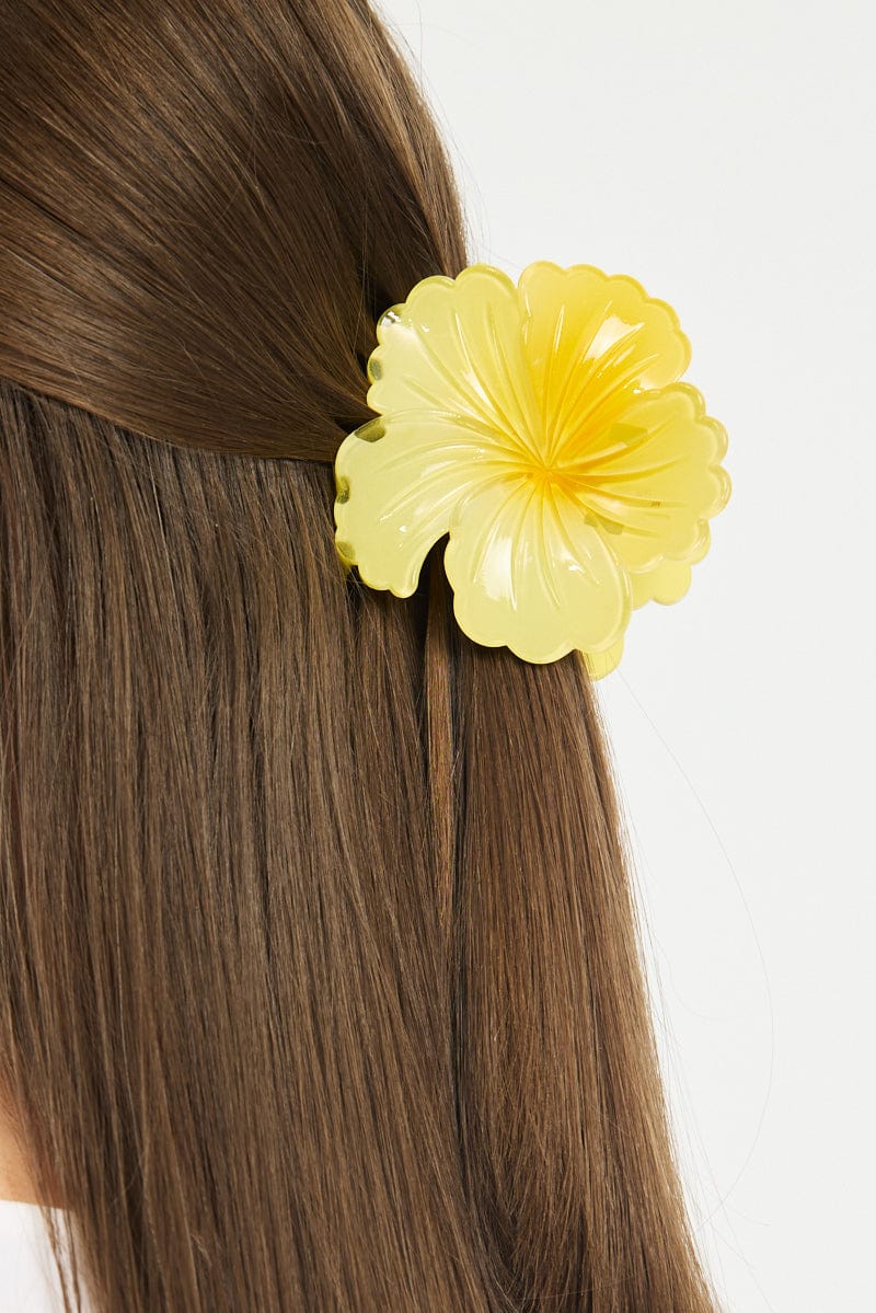 Yellow Flower Claw Clip