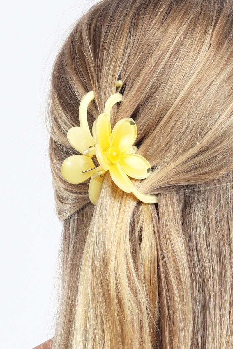 Yellow Flower Hair Claw Clip - Image 2
