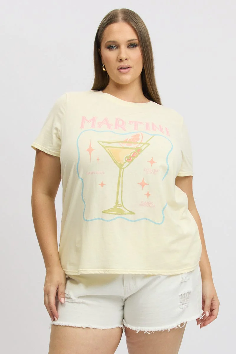 Yellow Graphic T Shirt Short Sleeve - Image 3