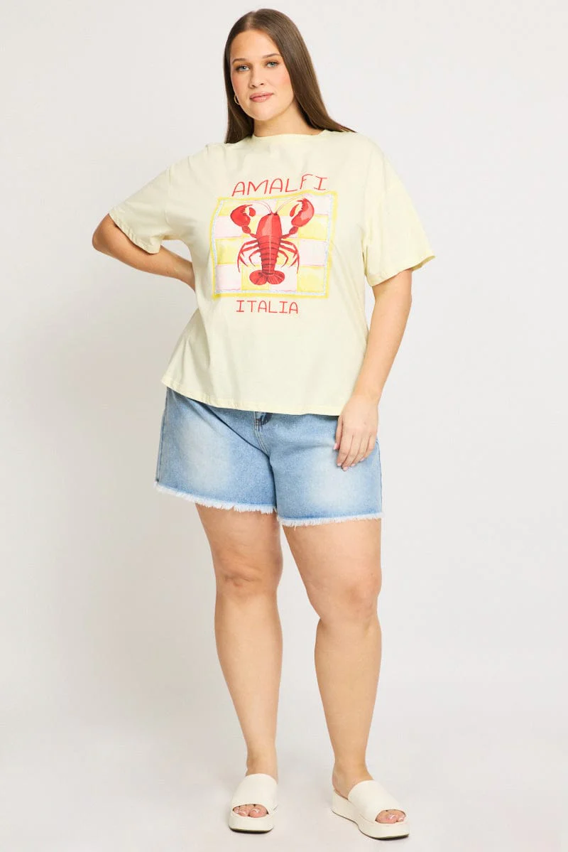 Yellow Graphic Tee Short Sleeve Lobster - Image 2