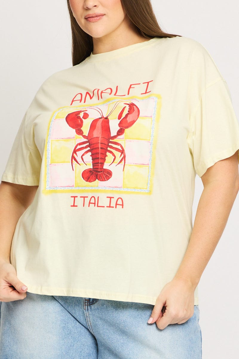 Yellow Graphic Tee Short Sleeve Lobster - Image 5